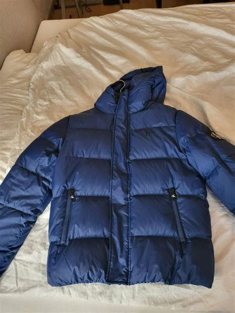 calvin klein winterjacke herren blau